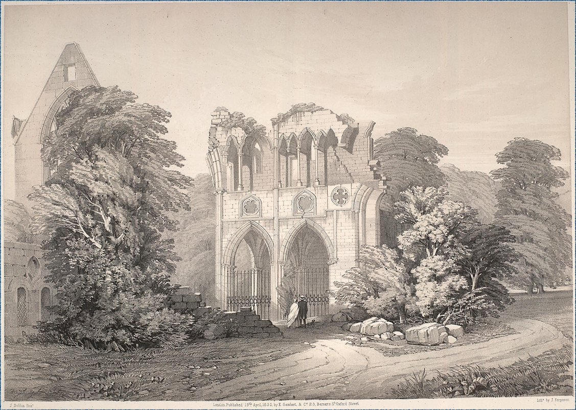 Lithograph of Dryburgh Abbey