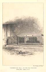 Communion Rail, in the Old Church St. Mary, Carlisle, lithograph by W.H. McFarlane, 1871 (Corson P.4001)