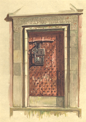 The Door of the 'Heart of Midlothian' by William Gibb (Corson F.3.b.MAXW.6)