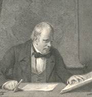 Sir Walter Scott in his Study (Castle Street, Edinburgh), engraved by  Robert Bell after Watson Gordon, 1871 (Corson P.6122)