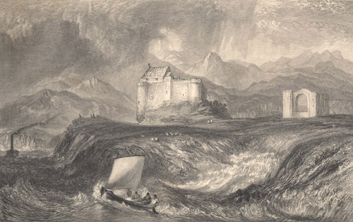 Dunstaffnage Castle, engraved by W. Miller after J.M.W. Turner (Corson A.13.COL.a.1834-6/24)