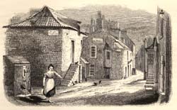 Well and Buildings to the South of Holyrood Palace, drawn by (William Fettes?) Douglas, engraved by William Dickes, 1842 (Corson A.7.a.1842)
