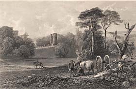 Remains of the Old Castle of Douglas, drawn by J.C. Brown, engraved by William Forrest, 1842 (Corson A.7.a.1842/118)