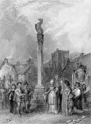 Cross of Melrose, engraving by Robert Staines after Henry Melville, 1831 (P.3008)