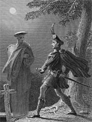 Mac Ivor Warned of His Fate by the Grey Spirit, engraved by James Mitchell after Charles Robert Leslie, 1832 (Corson P.3469)