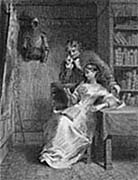 Francis Osbaldistone and Diana Vernon in the Library, engraved by Charles Heath after Charles Robert Leslie, 1832 (Corson P.3477)