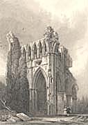 Dryburgh Abbey, engraved by Thomas Jeavons after David Roberts, 18--? (Corson P.1029)