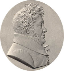 Abraham Raimbach, engraved by Freebairn after a medallion by J.E. Gatteaux (frontispiece to Memoirs and Recollections of the Late Abraham Raimbach, 1843)