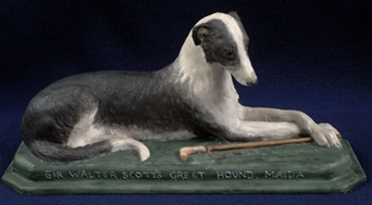 Earthenware model of Scott's dog Maida