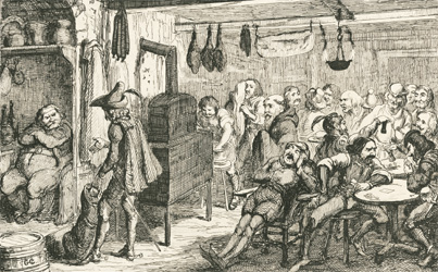 Philipson and the German Innkeeper, engraved by George Cruikshank, 1838 (P.3707)