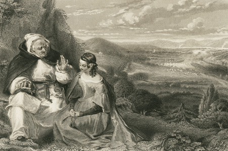 The Fair Maid of Perth & Carthusian Monk, engraved by Peter Lightfoot after Alexander Chisholm, 1838 (Corson P.3705)