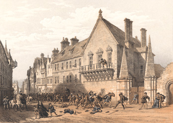 Moray House, Canongate, lithograph by Thomas Picken after Joseph Nash, c1850 (Corson P.4065)
