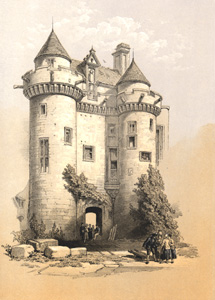 Grand Entrance to Falkland Palace, lithograph by T. Picken after D. Roberts (Corson P.4103)