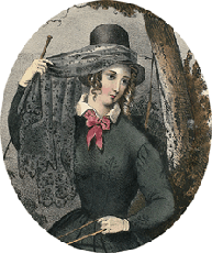 Clara Mowbray, coloured lithograph by M. O'Connor, 1833 (Corson P.2558)