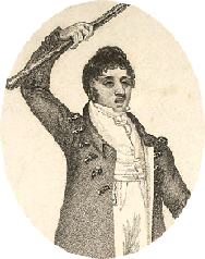 Engraving by H. Selig after C. Phillips depicting the actor Mr. Braham in the role of Harry Bertram, 1820 (Corson P.7362)