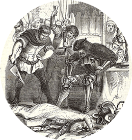 Murder of the Bishop of Liege, engraved by Rouget after Pierre Edouard Frere, 184-? (Corson A.1.b.BRY)