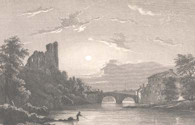 Barnard Castle, Durham, engraved by E. Finden after W. Westall (Corson P.1515)