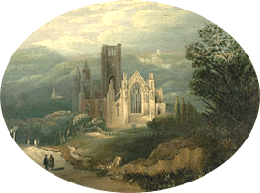 Melrose Abbey, oil painting after David Roberts, c.1824 (Corson P.5203)